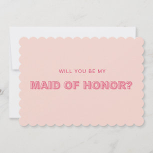 Scalloped edge outline bridesmaid proposal card