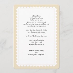 Scalloped Edge Second Marriage Wedding Invitations