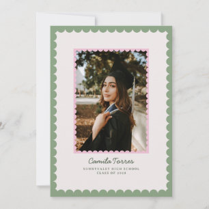 Scalloped Frame Graduation Photo Announcement
