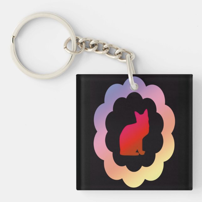 Scalloped Kitty - Key Ring (Front)
