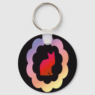 Scalloped Kitty - Key Ring