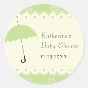 Scalloped Lace Baby Shower Sticker