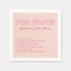 Scalloped Outline Bold Text Fun Fact Napkin