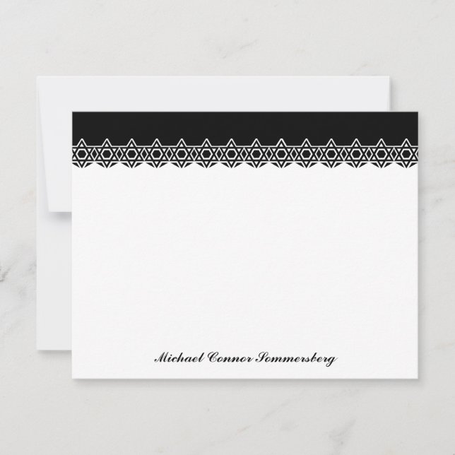 Scalloped Star of David Black Thank You (Front)