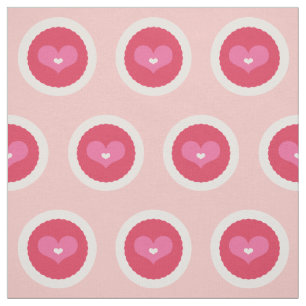 Scalloped Sweet Heart Pink Love Valentine Fabric