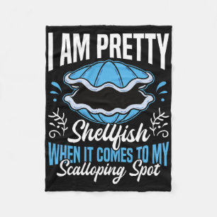 Scalloping Location Scallop Hunter Fishing Snorkli Fleece Blanket