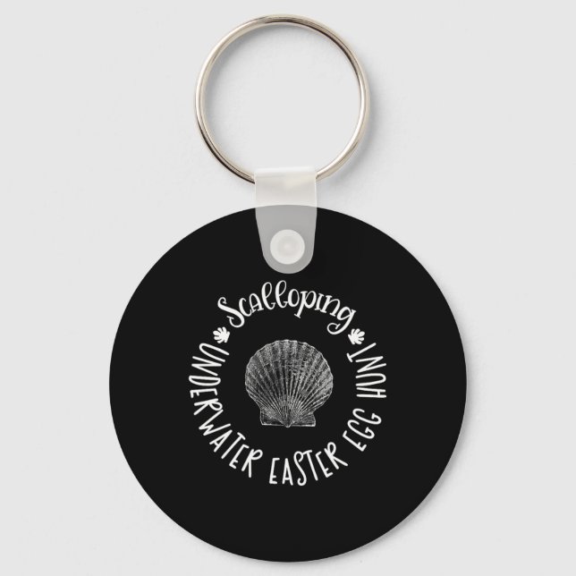 Scalloping Underwater Easter Egg Scallop Hunt Gift Key Ring (Front)