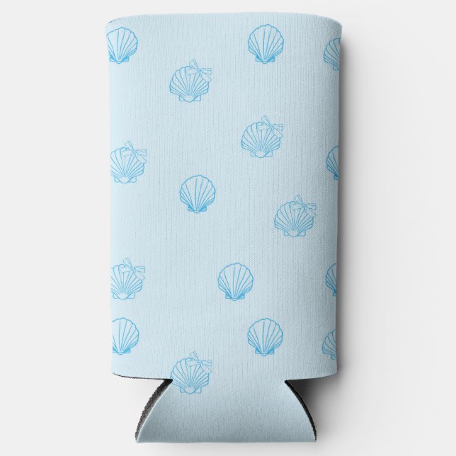 Scallops Outline Minimalism Seltzer Can Cooler (Front)