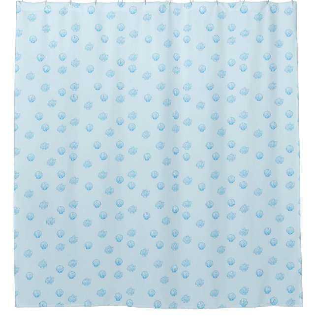 Scallops Outline Minimalism Shower Curtain (Front)