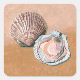 Scallops Still Life Square Sticker