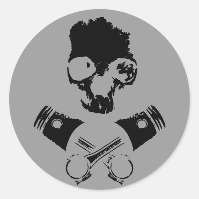 Scallywag & Crossed Pistons Classic Round Sticker (Front)