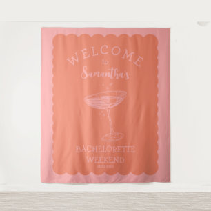 Scalop edge Bachelorette Party Backdrop Cocktail Tapestry