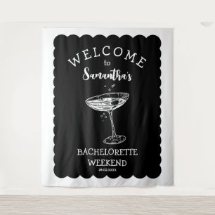 Scalop edge Bachelorette Party Backdrop Cocktail Tapestry
