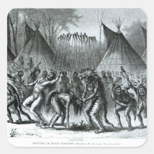 Scalp Dance from 'Sketches of Indian Warfare' Square Sticker