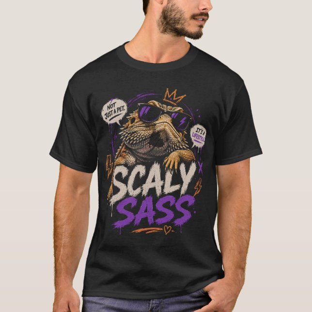 Scaly Sass Funny Bearded Dragon Tee (Front)