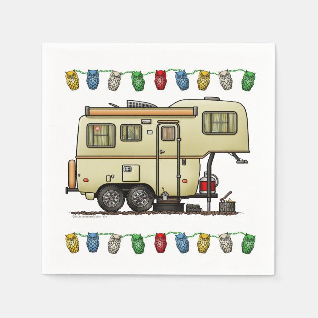 Scamp Fifth Wheel Camper RV happy camper Napkin (Front)