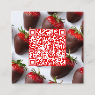 Scan Code Chocolate Strawberries Square Business Card