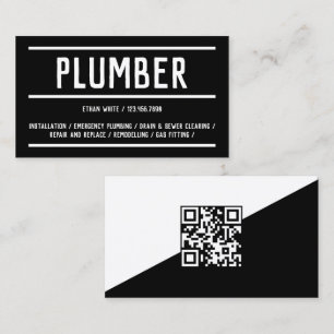 Scan Code QR Plumber Business Card
