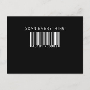 Scan Everything Barcode Graphic Novelty Design Postcard