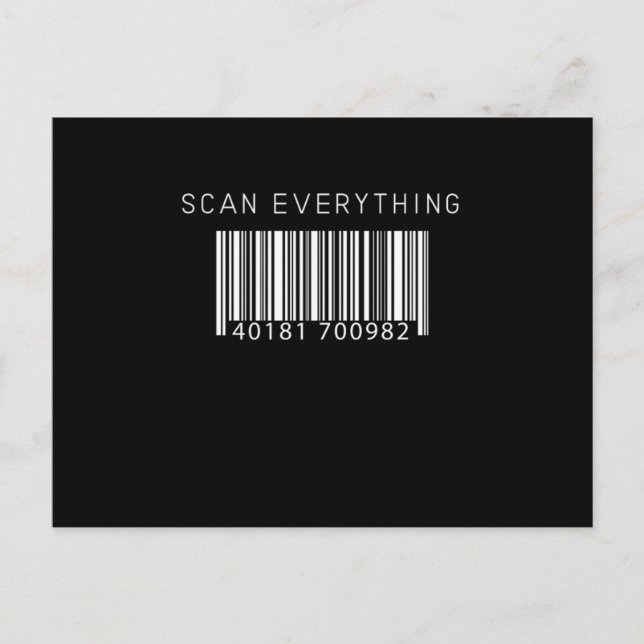 Scan Everything Barcode Graphic Novelty Design Postcard (Front)