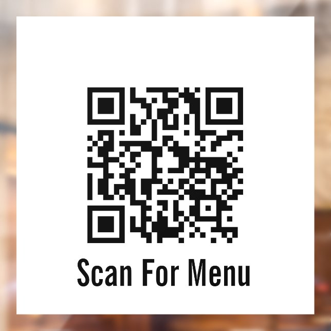 Scan For Menu Black and White QR Code (Sheet 2)