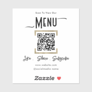 Scan for Menu QR Code Business