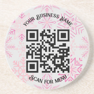 Scan for Menu QRcode with personalisation LGrey SF Coaster