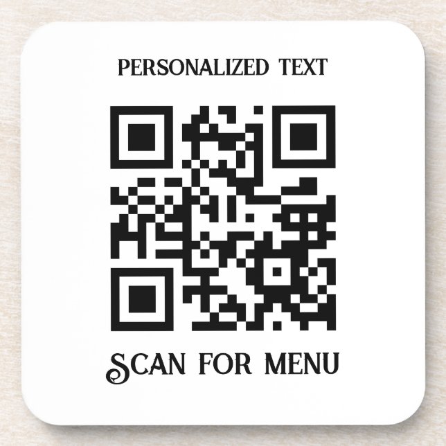 Scan for Menu QRcode with personalisation No BG Coaster (Front)