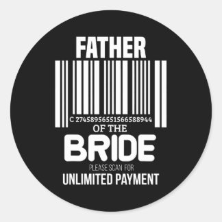 Scan For Payment Father of The Bride With Barcode Classic Round Sticker