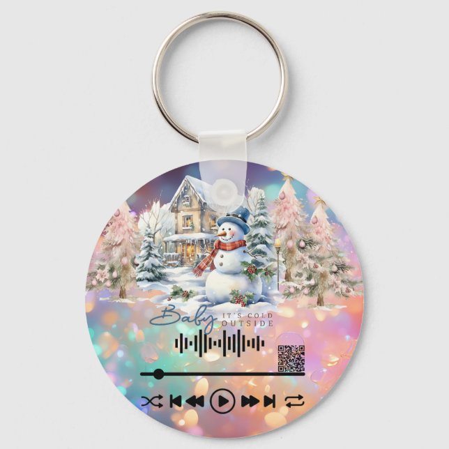 Scan for Spotify, "Cold outside "  KeyChain (Back)