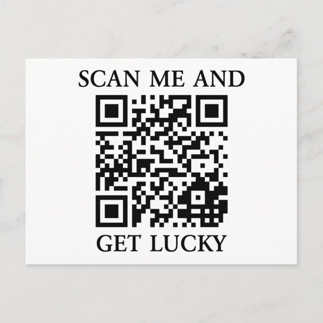 Scan Me And Get Lucky Postcard (Front)