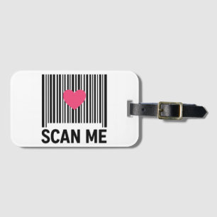 Scan Me – Creative Barcode with Heart Design Luggage Tag