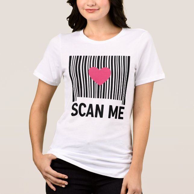 Scan Me – Creative Barcode with Heart Design Tri-Blend Shirt (Front)