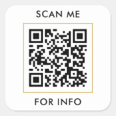Scan Me Custom QR Code Text Template Square Sticker (Front)