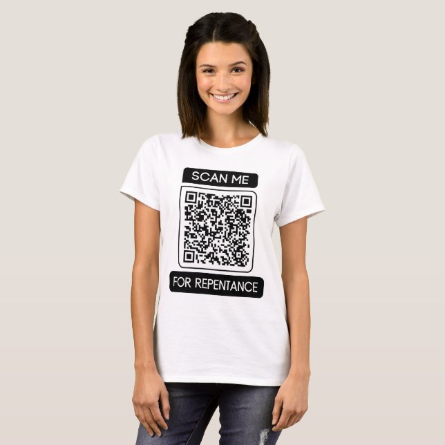 Scan Me For Repentance QR Code Women's T-Shirt (Front Full)