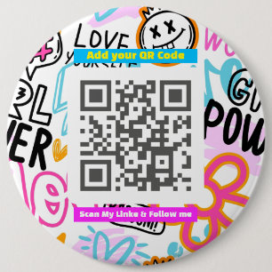 “Scan Me” Fun Accessory for Easy Sharing 6 Cm Round Badge