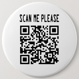 Scan Me Please QR Code – Smile, It's Free 6 Cm Round Badge