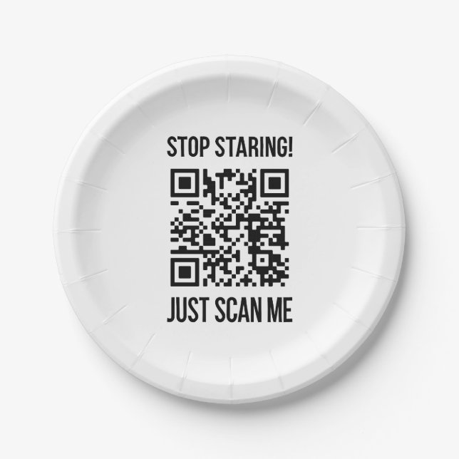 Scan Me QR Code: Choose Kindness Every Day Paper Plate (Front)