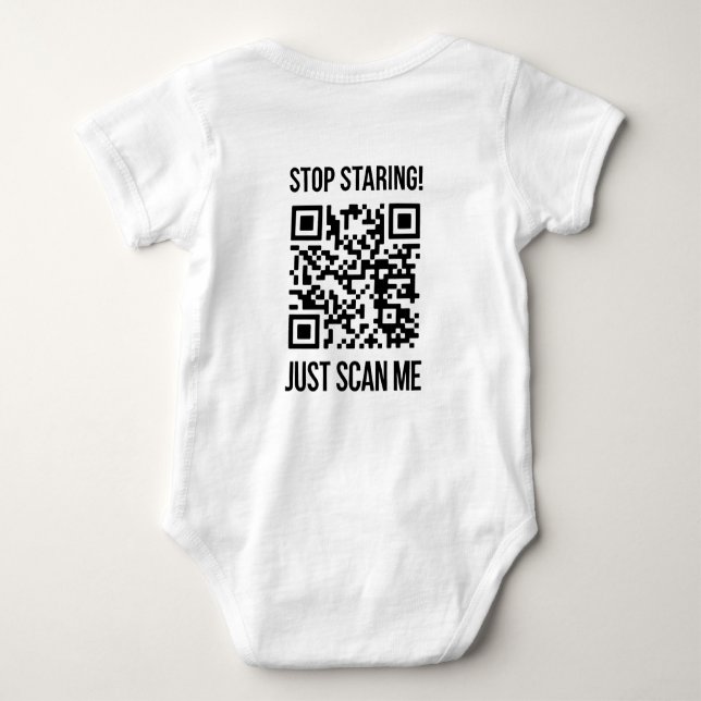 Scan Me QR Code for a Motivational Boost Baby Bodysuit (Back)