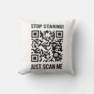 Scan Me QR Code for a Motivational Boost Cushion