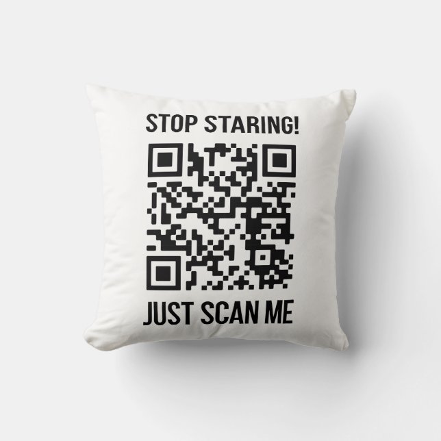 Scan Me QR Code for a Motivational Boost Cushion (Front)
