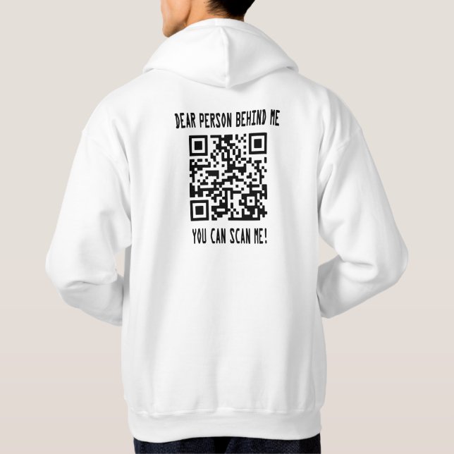 Scan Me QR Code for a Motivational Boost Hoodie (Back)