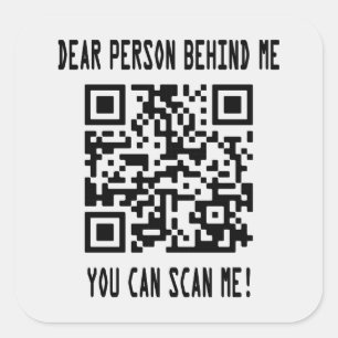 Scan Me QR Code for a Motivational Boost Square Sticker