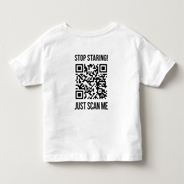 Scan Me QR Code for a Motivational Boost Toddler T-Shirt (Back)