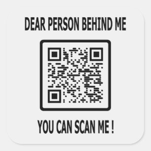 Scan Me QR Code for Inspirational Quote Square Sticker