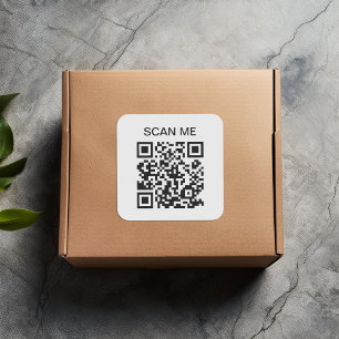 Scan Me QR Code Scannable Square Sticker