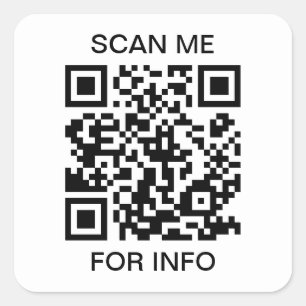 Scan Me QR Code Square Sticker