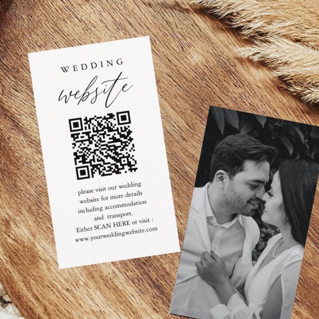Scan Me QR Code Wedding Website  Enclosure Card (Creator Uploaded)