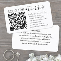 Scan Me QR RSVP & Details Simple Script Wedding