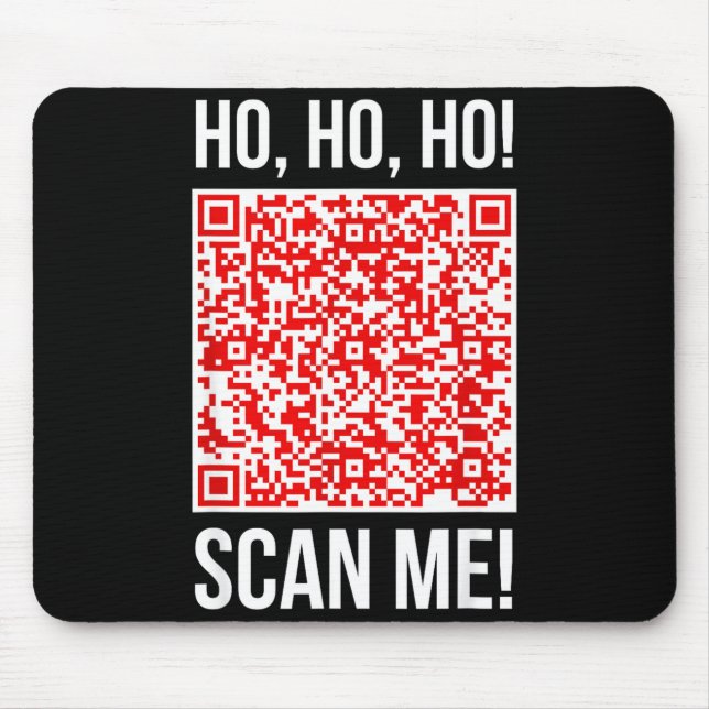 Scan Me! Qr Scan Me Joke Funny Santa Merry Christm Mouse Pad (Front)